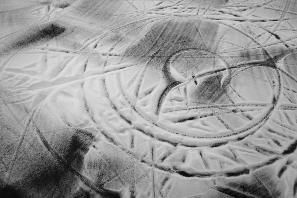 A salty dance floor revealing the artistry of a wheelchair